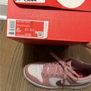 Nike Dunk Low GS Rose and White Sneakers